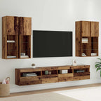 Conjunto de mueble de TV en la pared con luces LED 7 pcs