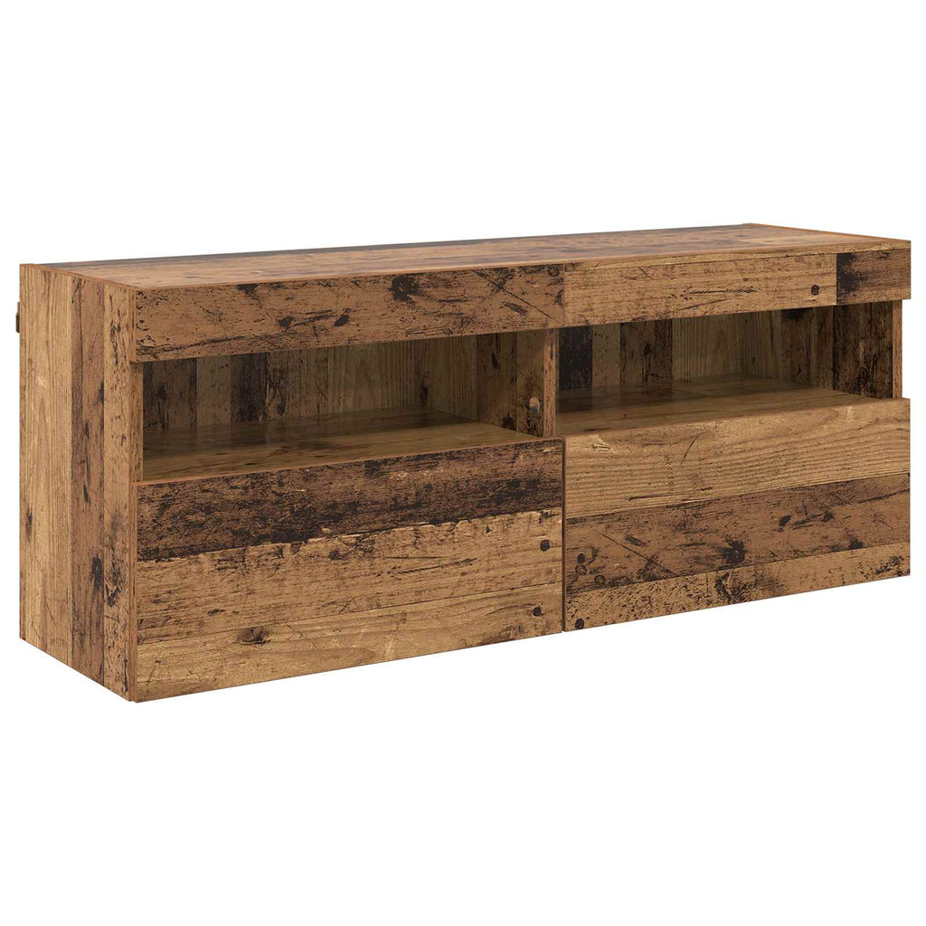 Conjunto de mueble de TV en la pared con luces LED 7 pcs