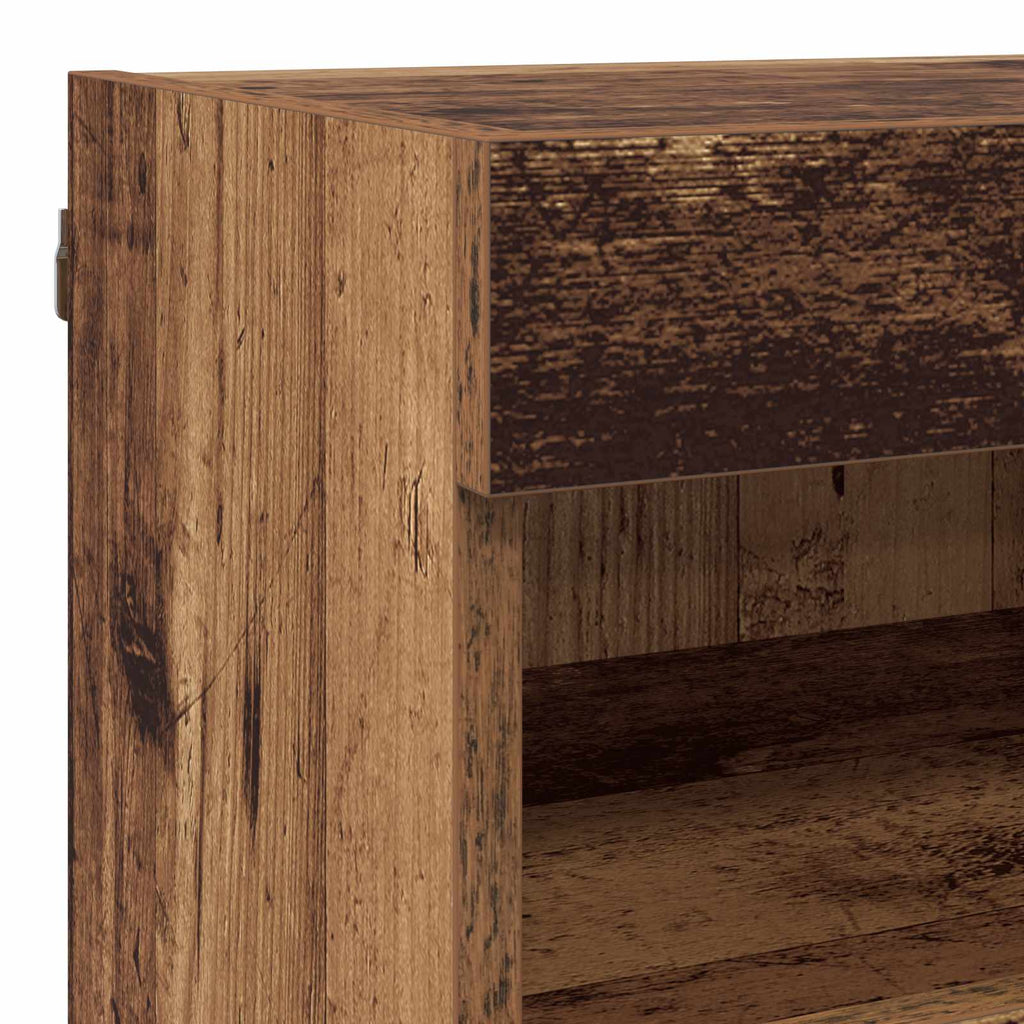 Conjunto de mueble para TV de pared 7 pcs Madera envejecida