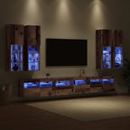 Conjunto de mueble para TV de pared 7 pcs Madera envejecida