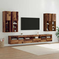 Conjunto de mueble para TV de pared 7 pcs Madera envejecida