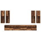 Conjunto de mueble para TV de pared 7 pcs Madera envejecida