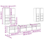 Conjunto de mueble para TV de pared 7 pcs Madera envejecida