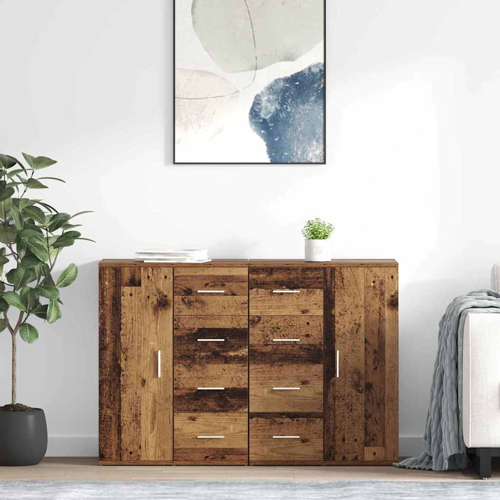 Tableros Lateral Corona 2 pcs Madera Vieja 59 x 39 x 80 cm