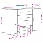 Tableros Lateral Corona 2 pcs Madera Vieja 59 x 39 x 80 cm