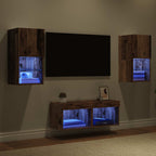 Gabinetes de pared para TV 4 pcs Madera Vieja