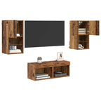 Gabinetes de pared para TV 4 pcs Madera Vieja