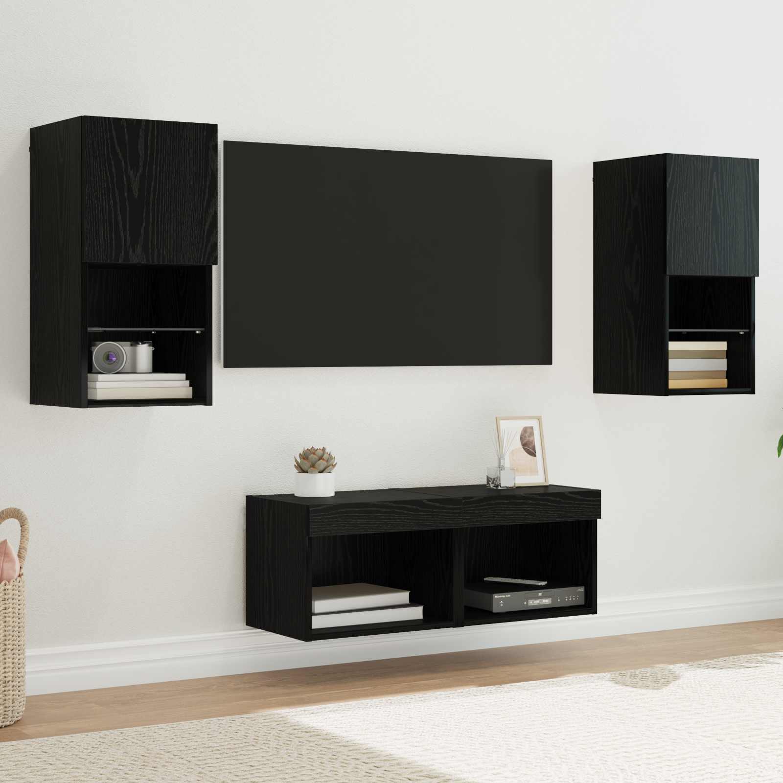 Gabinetes de pared para TV 4 pcs Madera Vieja