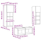 Gabinetes de pared para TV 4 pcs Roble artesanal