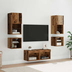 Unidades de pared para TV 8 pcs Madera vieja