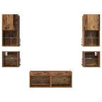 Unidades de pared para TV 8 pcs Madera vieja