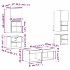 Unidades de pared para TV 8 pcs Madera vieja