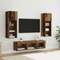 Unidades de pared para TV Montaje en la pared 5 pcs Roble Negro