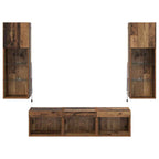 Unidades de pared para TV Montaje en la pared 5 pcs Roble Negro