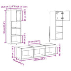 Unidades de pared para TV Montaje en la pared 5 pcs Roble Negro