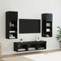 Unidades de pared para TV Montaje en la pared 5 pcs Roble Negro