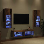 Unidad de Pared para TV 6 pcs Madera envejecida