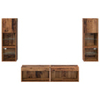 Unidad de Pared para TV 6 pcs Madera envejecida