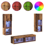 Unidad de Pared para TV 6 pcs Madera envejecida