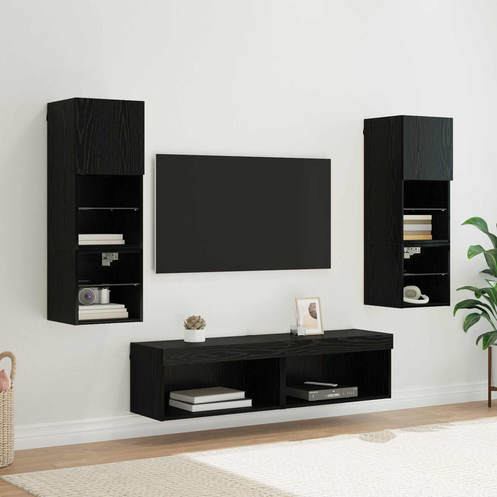 Unidad de Pared para TV 6 pcs Madera envejecida