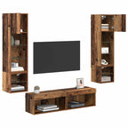Unidad de Pared para TV 6 pcs Madera envejecida