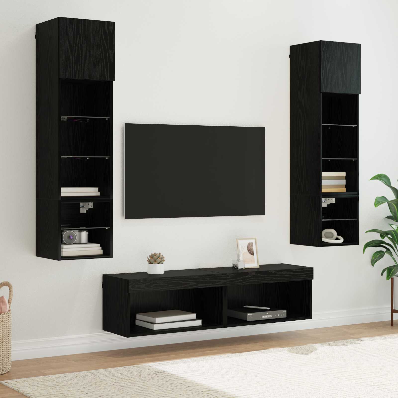 Unidad de Pared para TV 6 pcs Madera envejecida