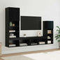 Wall TV Units Wall-mounted 4 pcs Black Oak