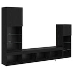 Unidades de pared para TV Montaje en la pared 4 pcs Roble Negro
