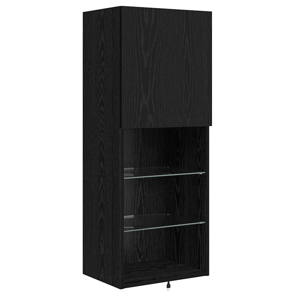 Unidades de pared para TV Montaje en la pared 4 pcs Roble Negro