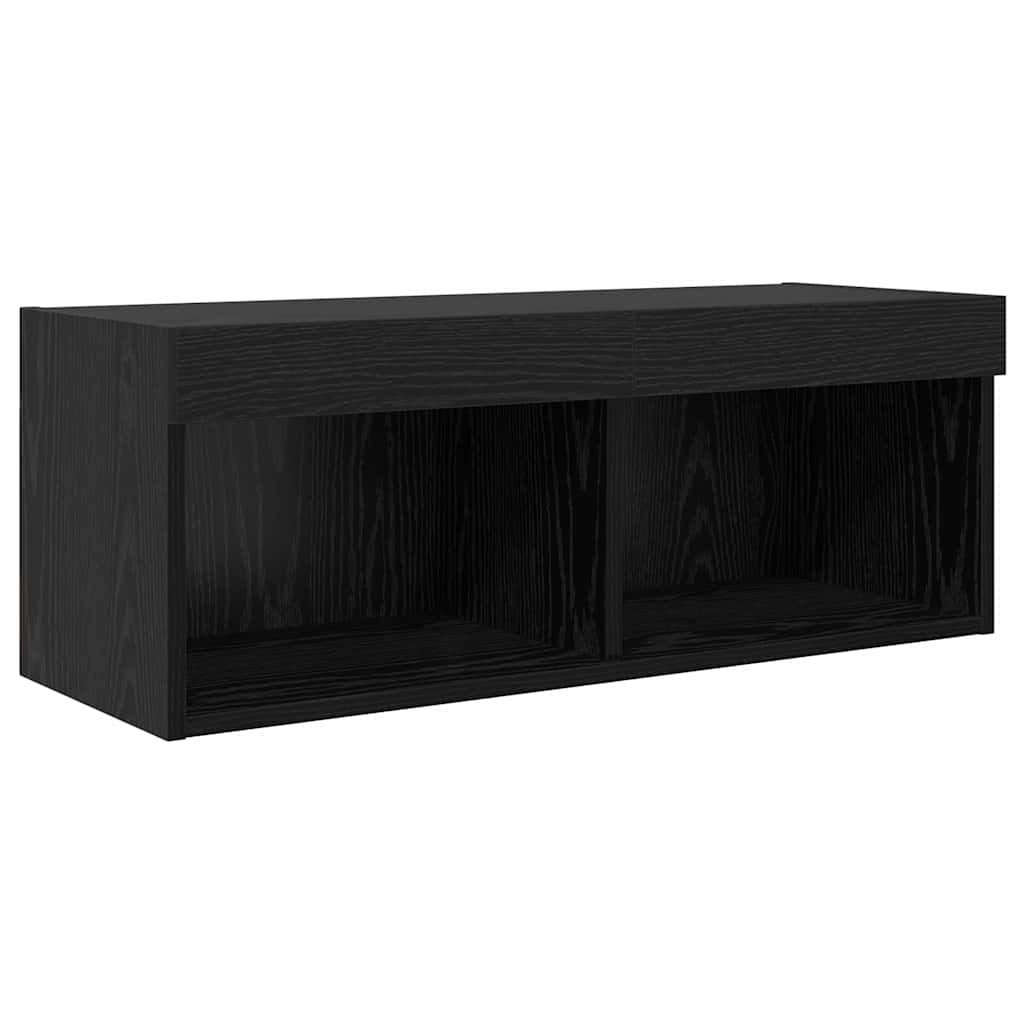Unidades de pared para TV Montaje en la pared 4 pcs Roble Negro