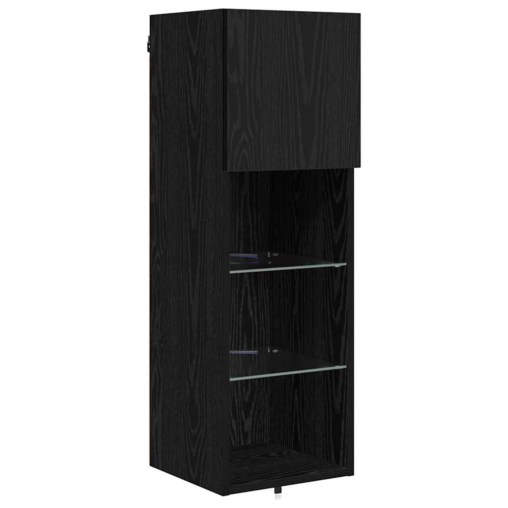 Unidades de pared para TV Montaje en la pared 4 pcs Roble Negro