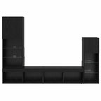 Unidades de pared para TV Montaje en la pared 4 pcs Roble Negro