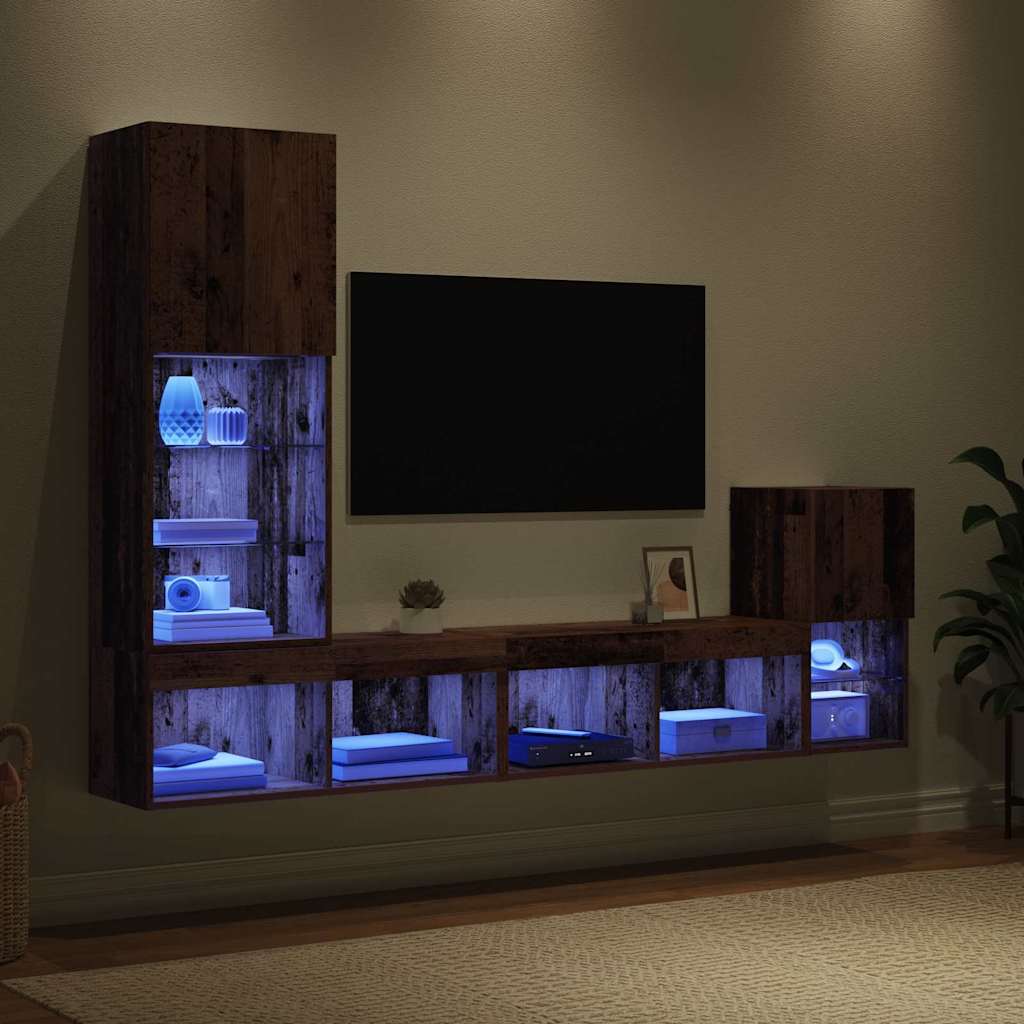 Unidades de pared para TV Madera Vieja Madera contrachapada