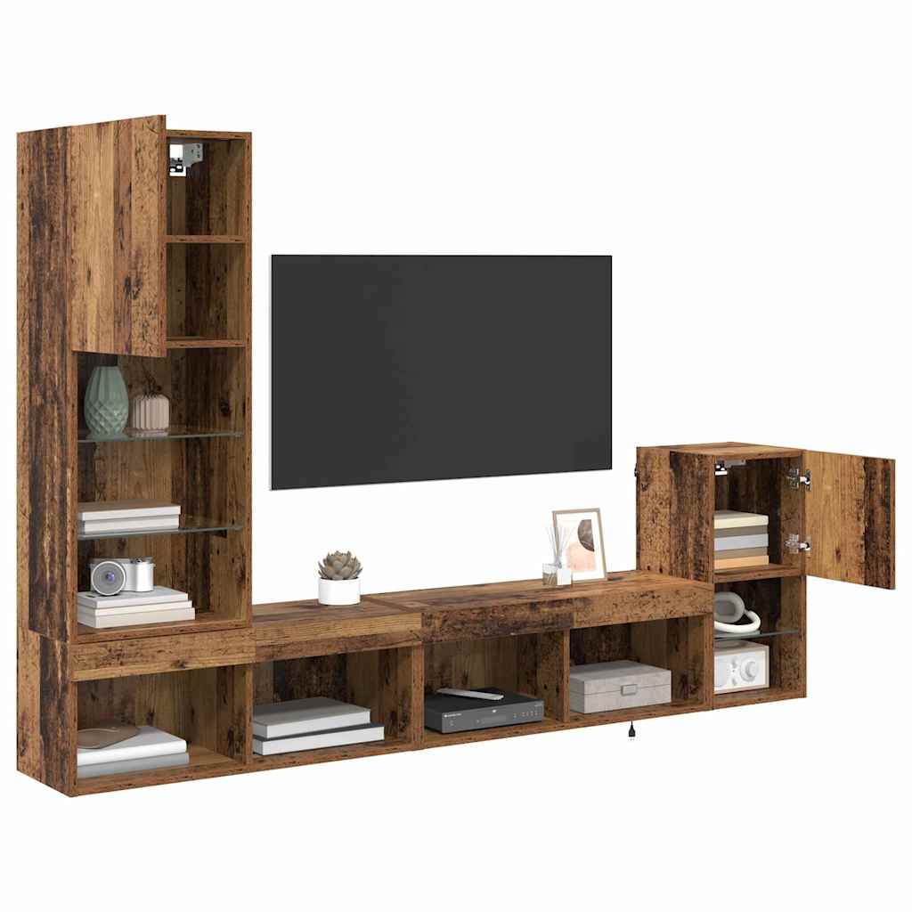 Unidades de pared para TV Madera Vieja Madera contrachapada