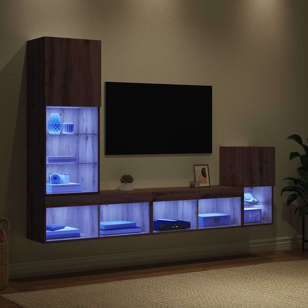 Unidades de pared para TV Roble artesanal Madera contrachapada