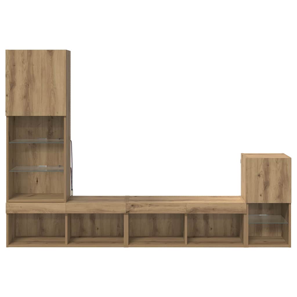 Unidades de pared para TV Roble artesanal Madera contrachapada