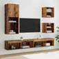 Unidades de TV de Pared con LED 5 pcs Madera Vieja