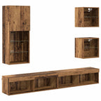 Unidades de TV de Pared con LED 5 pcs Madera Vieja