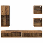 Unidades de TV de Pared con LED 5 pcs Madera Vieja