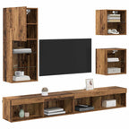 Unidades de TV de Pared con LED 5 pcs Madera Vieja