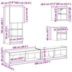 Unidades de TV de Pared con LED 5 pcs Madera Vieja