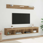 Conjunto de mueble para TV de pared 5 pcs Roble artesanal