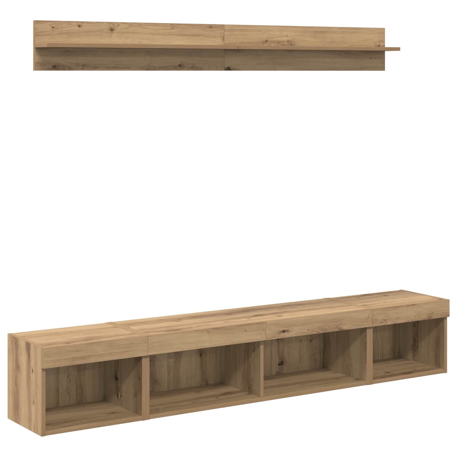 Conjunto de mueble para TV de pared 5 pcs Roble artesanal