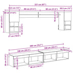 Unidades de TV de Pared con LED con LED 6 pcs Madera vieja