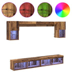 Unidades de TV de Pared con LED con LED 6 pcs Madera vieja