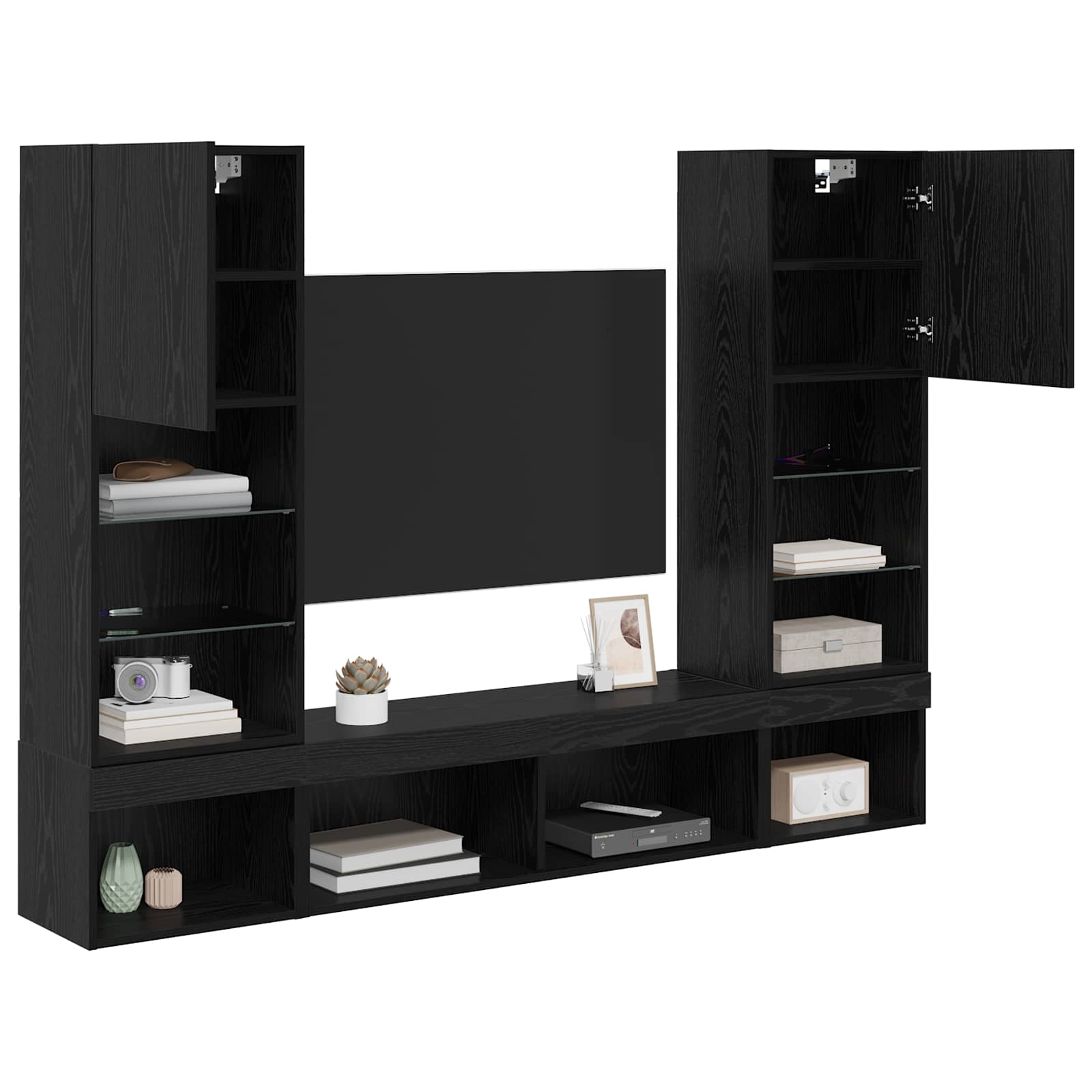 Unidades de TV de Pared con LED 5 pcs 40,5 x 30 x 102 cm