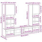Unidades de TV de Pared con LED 5 pcs 40,5 x 30 x 102 cm