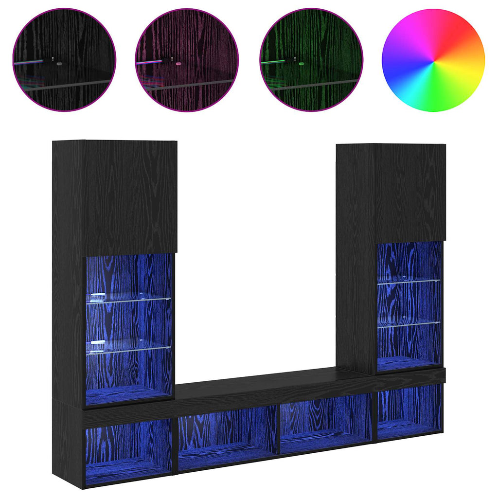 Unidades de TV de Pared con LED 5 pcs 40,5 x 30 x 102 cm