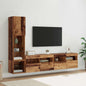 TV Wall Unit 4 pcs Old wood Engineered wood