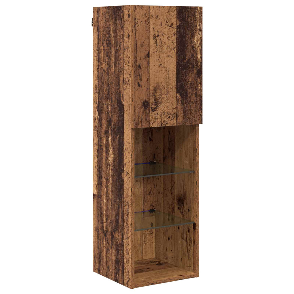 Unidad de Pared para TV 4 pcs Madera vieja Madera de ingeniería